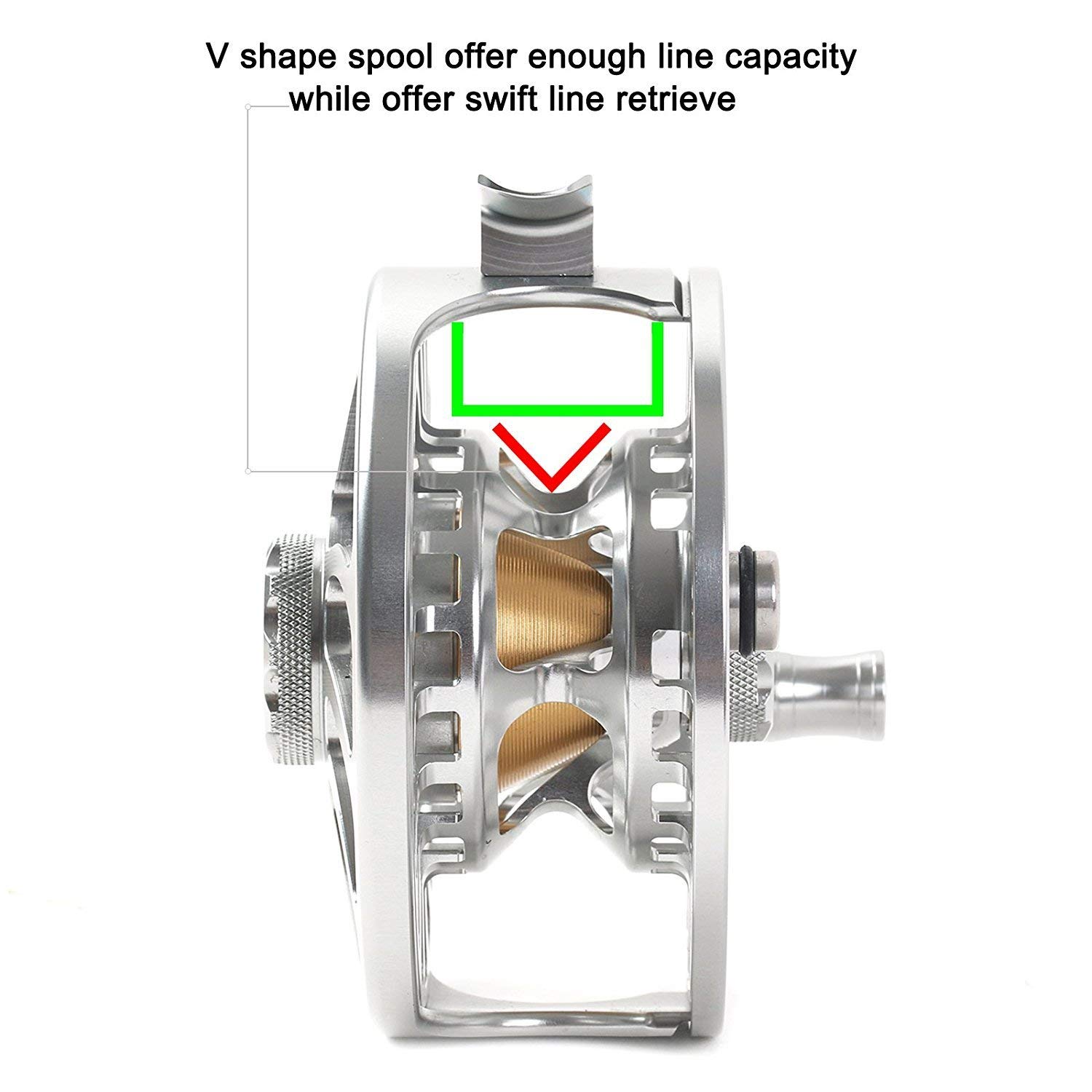 drag system fly reel VM Fly Reel, CNC Waterproof Sealed Multi-Disc Drag Reel, 5/7 wt